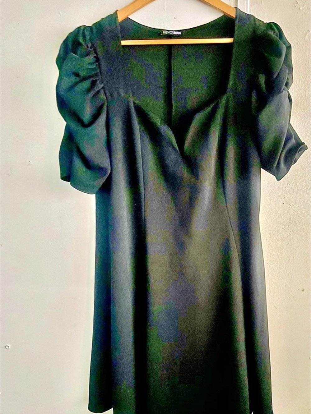 Fashion Nova Black Puff Sleeve Mini Dress Like New
